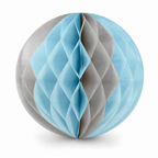 240 Pieces Paper Honeycomb Ball Decoration, Grey And Light Blue, 25 cm, 1 Piece