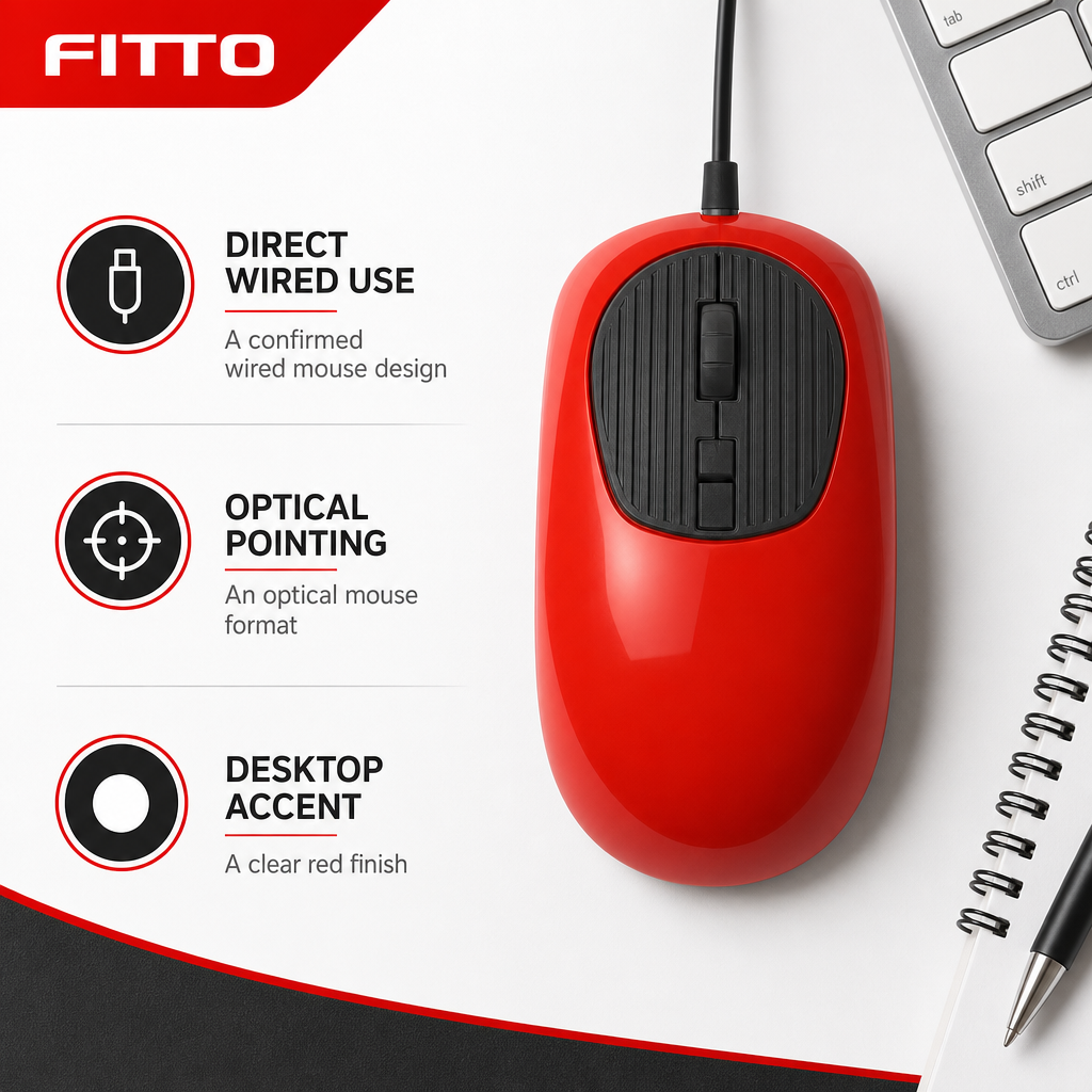 72 Pieces Wired Optical Mouse, Red, Single Computer Mouses for Desktop and Laptop Use