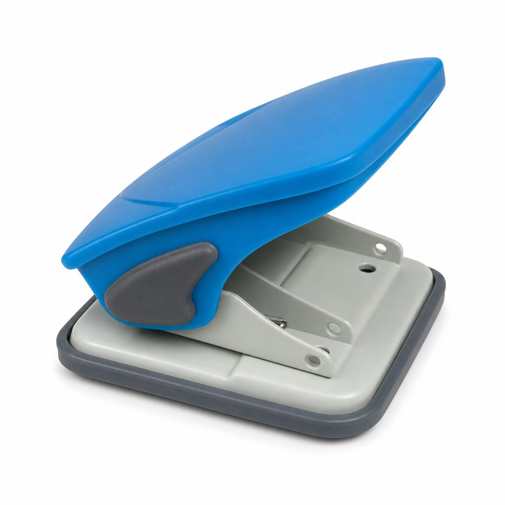 120 Pieces Mini Two-Hole Paper Punches, Blue, 6 mm Holes, 80 mm Hole Distance, 10-Sheet Capacity, 1 Piece