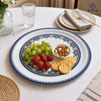 72 Pieces Melamine Round Serving Trays with Decorative Pattern, 55 cm