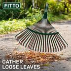96 Pieces Wide Fan Leaf Rake, 22-Tooth Green Garden Rake Head, 1 Piece