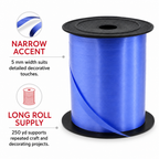 144 Pieces Blue Ribbon Roll, 5 mm Wide, 250 yd Length, Single Continuous Roll