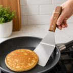 96 Pieces Stainless Steel Turner with Wooden Handle, 30.5 x 7.3 cm, 1 Piece