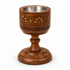 96 Pieces Wooden Incense Burner Cup with Metal Bowl, 5.3 Inch