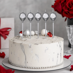 144 Pieces Silver Diamond Pick Cake Candles, 5 Pieces, Decorative Candle Picks for Cakes and Party Desserts