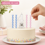 144 Pieces LED Happy Birthday Number 4 Cake Candle Set with Four Candles, 9 cm