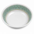 96 Pieces Melamine Salad Bowl, 9 Inch, White with Green and Yellow Pattern, Round Tablewares for Serving