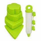 96 Pieces Green Silicone Baking Mould Set with Cupcake Moulds and Cream Dispenser, 1 Set