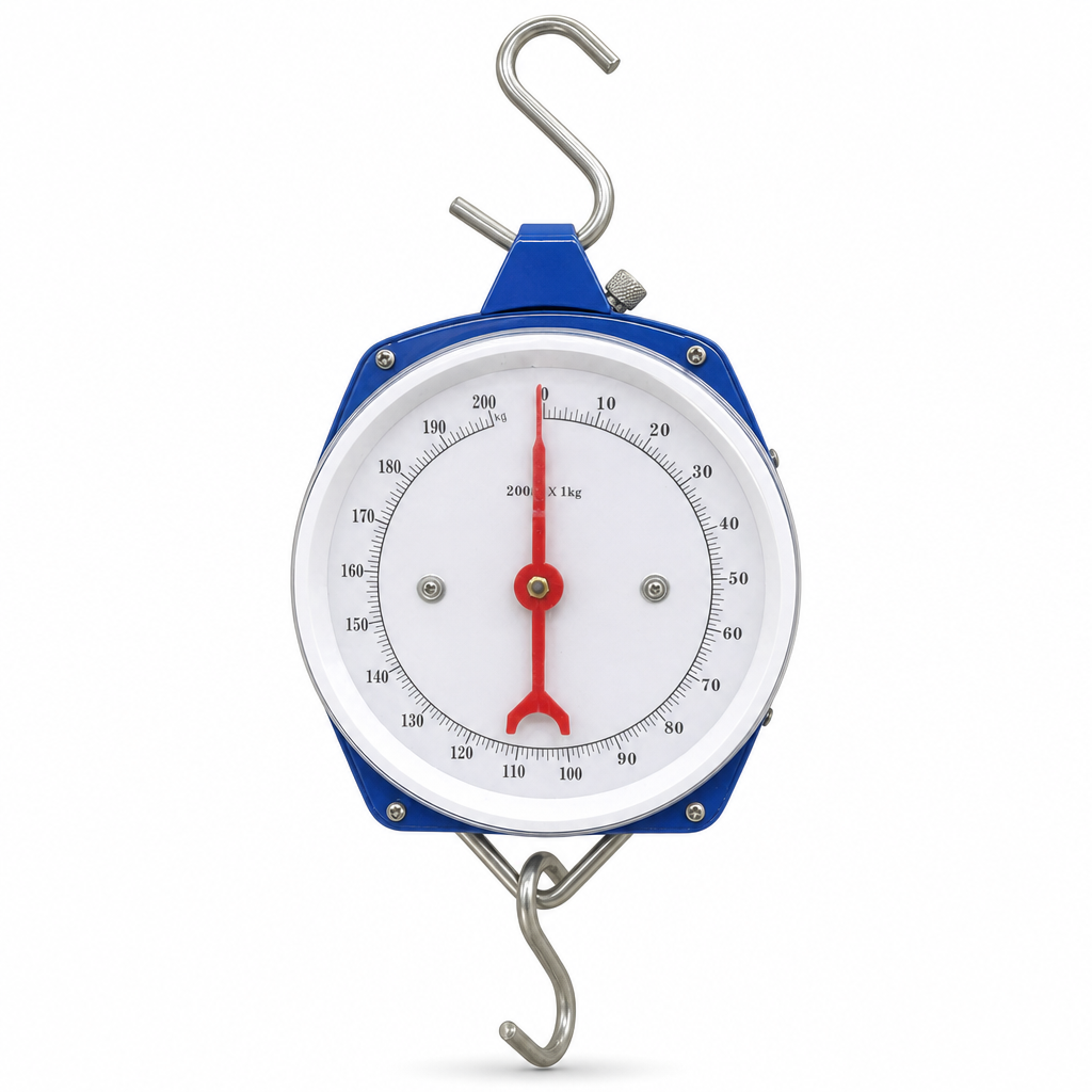 72 Pieces Dial Hanging Scales with Hook, 100 kg Capacity, Blue and White, 1 Unit