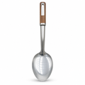 120 Pieces Stainless Steel Serving Spoon with Wooden Handle, 37 cm