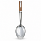 120 Pieces Stainless Steel Serving Spoon with Wooden Handle, 37 cm