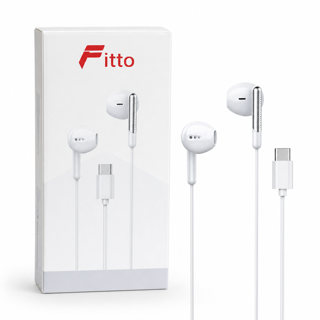 120 Pieces USB-C Wired Earphoneses, White Digital Decoding Stereo Headset
