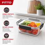 96 Pieces Leak-Proof Sealed Food Storage Containers, 500 mL, 15 x 11 x 6.5 cm