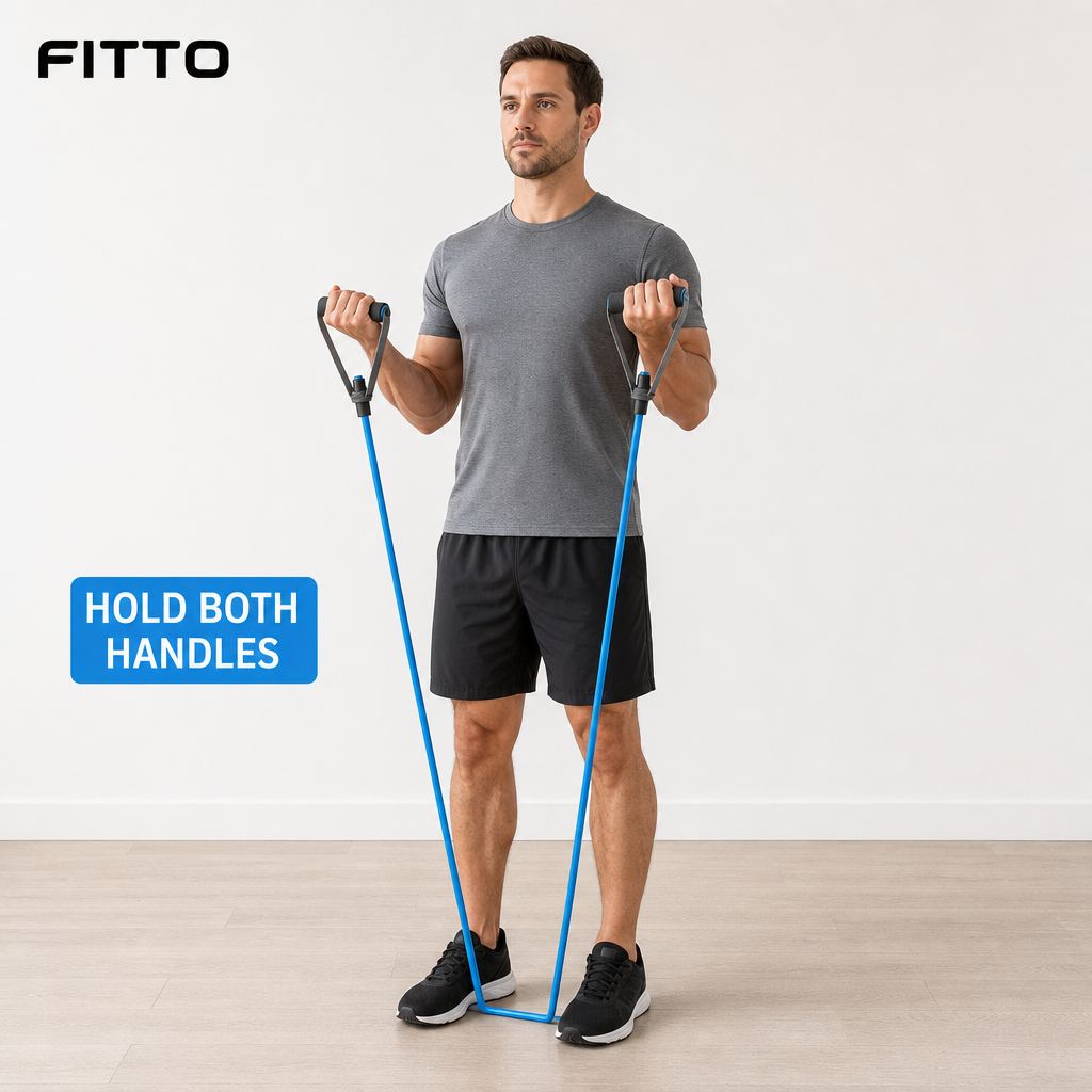 96 Pieces Resistance Bands with Handles, Toning Tube for Strength Workouts, Large Blue