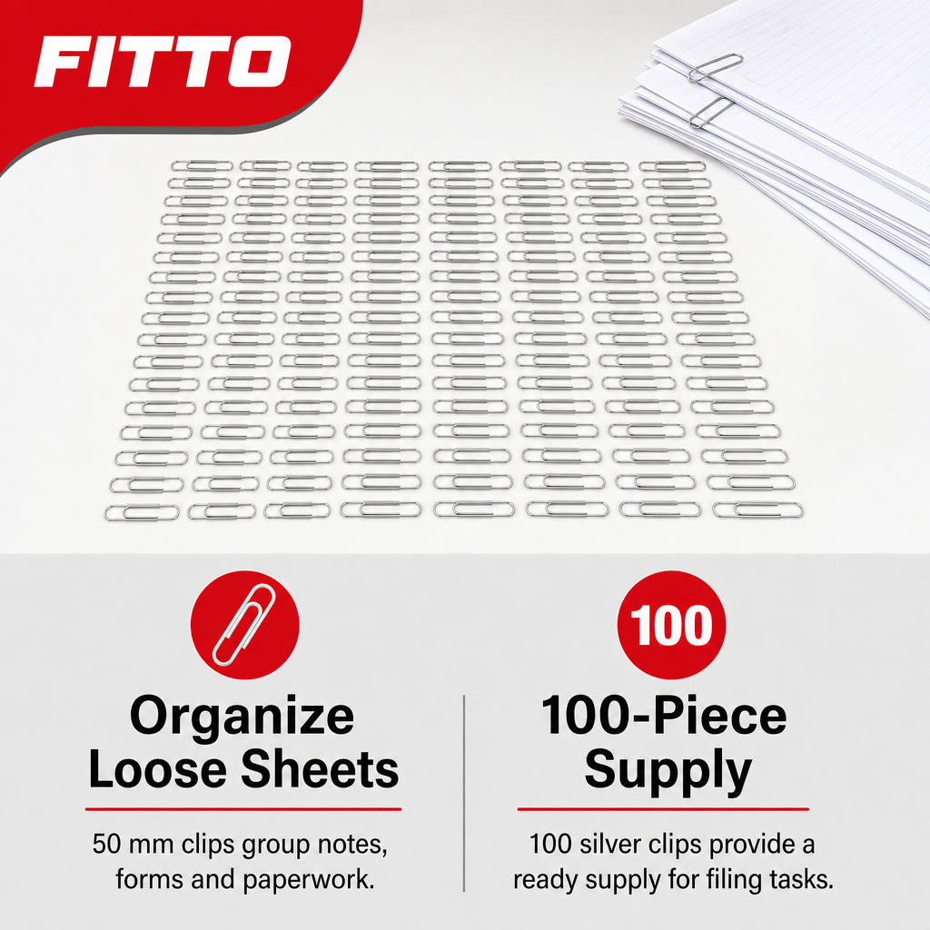 240 Pieces Paper Clips, 50 mm Silver Office Clips, 100 Pieces for Filing Documents and Organizing Loose Sheets