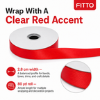 120 Pieces Red Ribbon Rolls for Present Wrapping, 2.8 cm Wide x 80 yd Long
