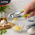96 Pieces Stainless Steel Garlic Press with Green Grip Handles, Manual Kitchen Tool