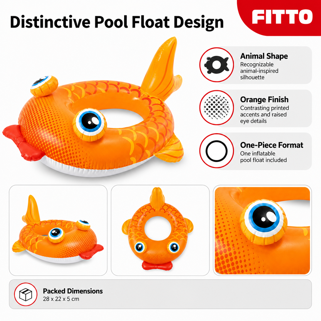 120 Pieces Inflatable Animal Pool Float, Orange Water Play Float, 1 Piece