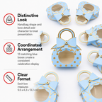 96 Pieces Blue Handbag-Shaped Candy Favor Boxes with Bow, 12 Pieces, 9.5 x 4.3 x 13.2 cm