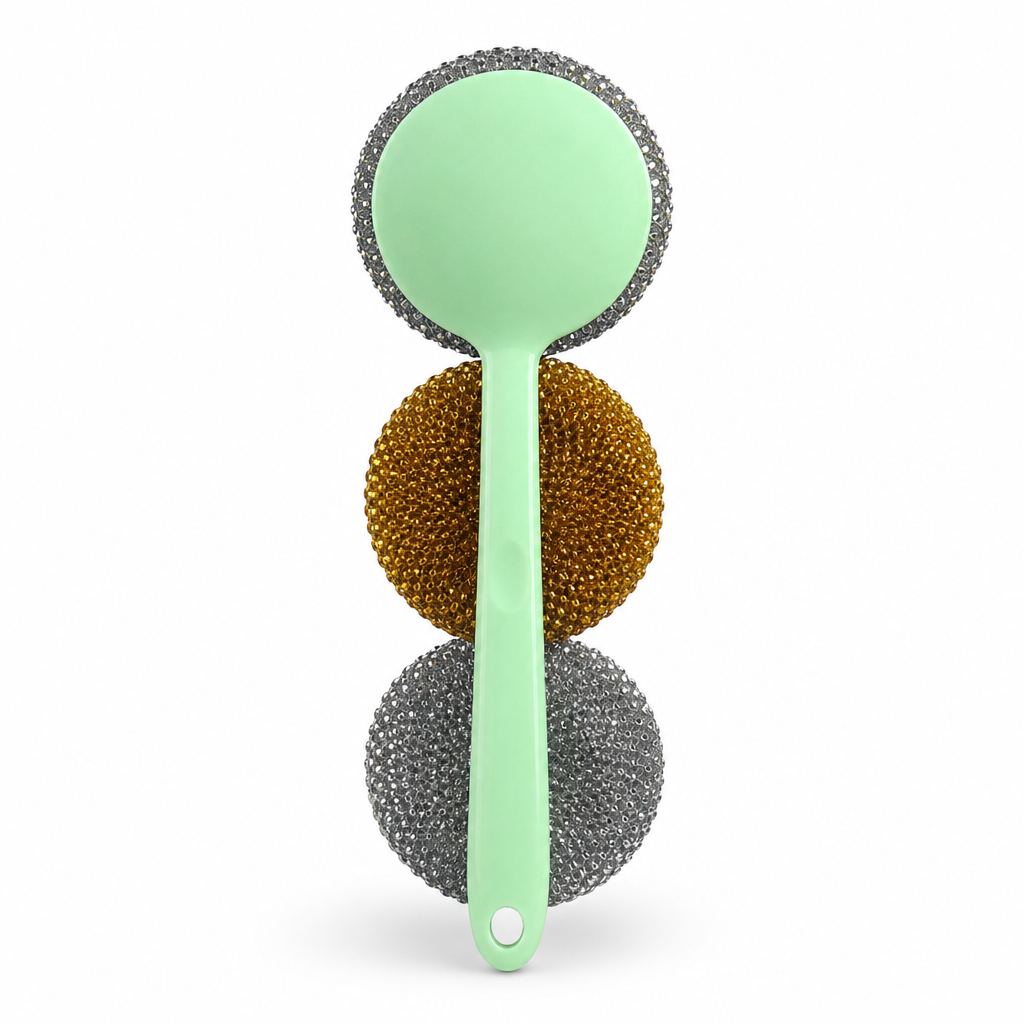 120 Pieces Dish Scrubber Brush with Handle, Green, 28 cm