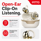 60 Pieces Clip-On Open Wireless Stereo Earbuds with Charging Case