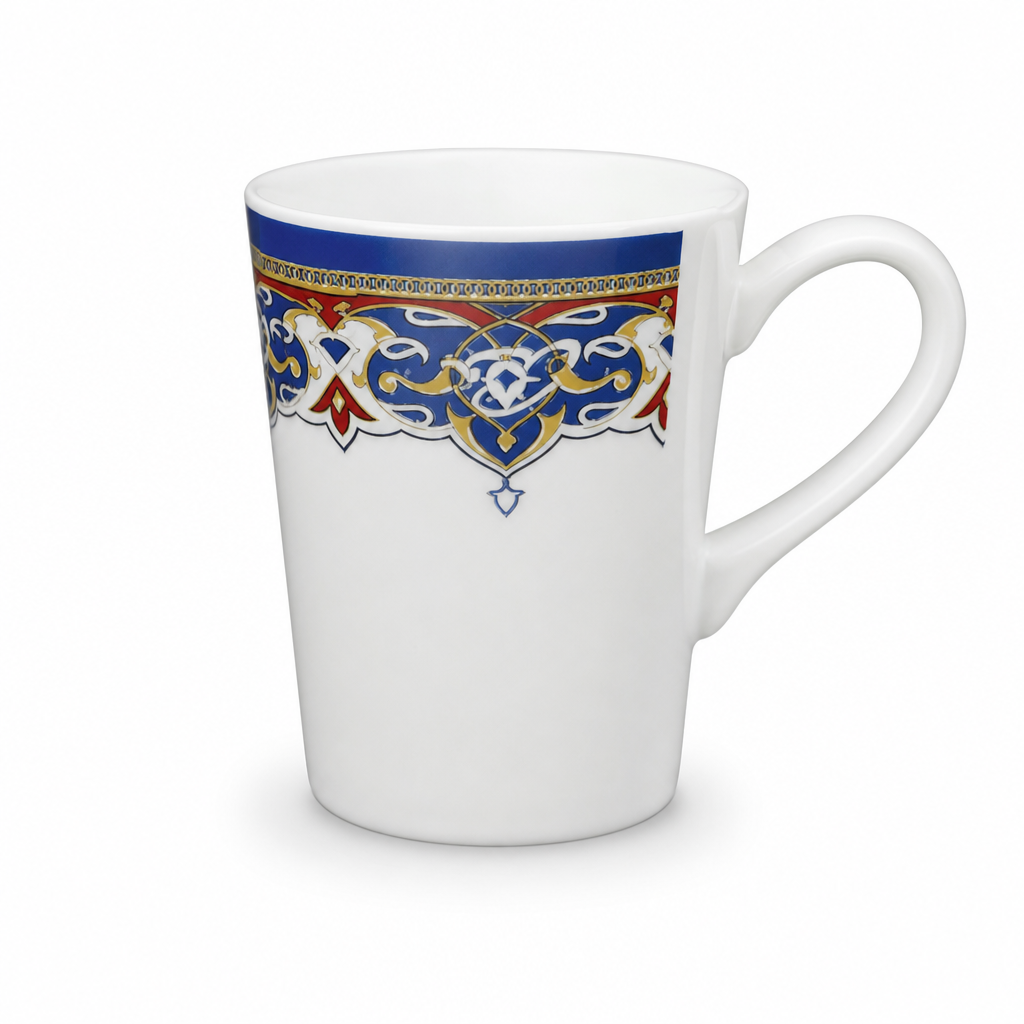 120 Pieces Melamine Water Mug with Handle and Decorative Geometric Pattern, White, 1 Piece