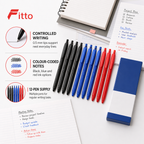 96 Pieces Mega Gel Pens 0.5 mm, 12 Pieces, Black Blue and Red Ink Writing Set