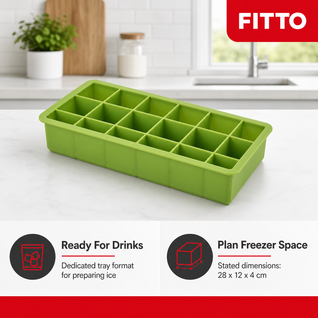 96 Pieces Ice Cube Tray, Green, 28 x 12 x 4 cm