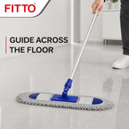 72 Pieces Flat Mop with Telescopic Aluminium Handle, 40 cm Floor Cleaning Head, 120 cm Length