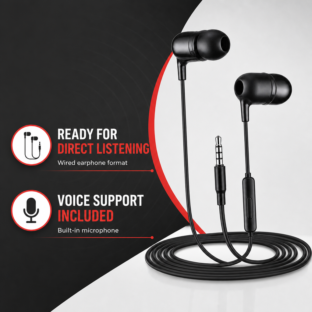 240 Pieces Wired Bass Earphones with Microphone and Noise Reduction, 1 Piece