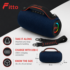 48 Pieces Wireless Speaker with Carry Strap, USB-C Charging and Cylindrical Portable Design