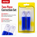 144 Pieces Correction Fluid Pens, 2 Pieces, Blue and White, 12 ml Each