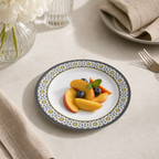 144 Pieces Melamine Dinner Plate, 6 Inch, Floral Border Pattern, Round Tablewares for Serving