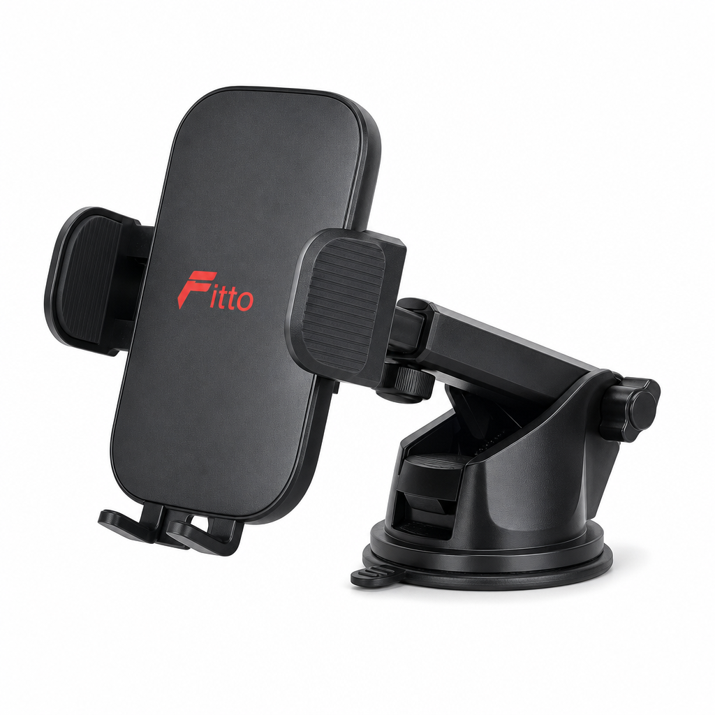 96 Pieces 360° Auto-Lock Car Phone Holder, Adjustable Suction Mount for Windshield or Dashboard, Black