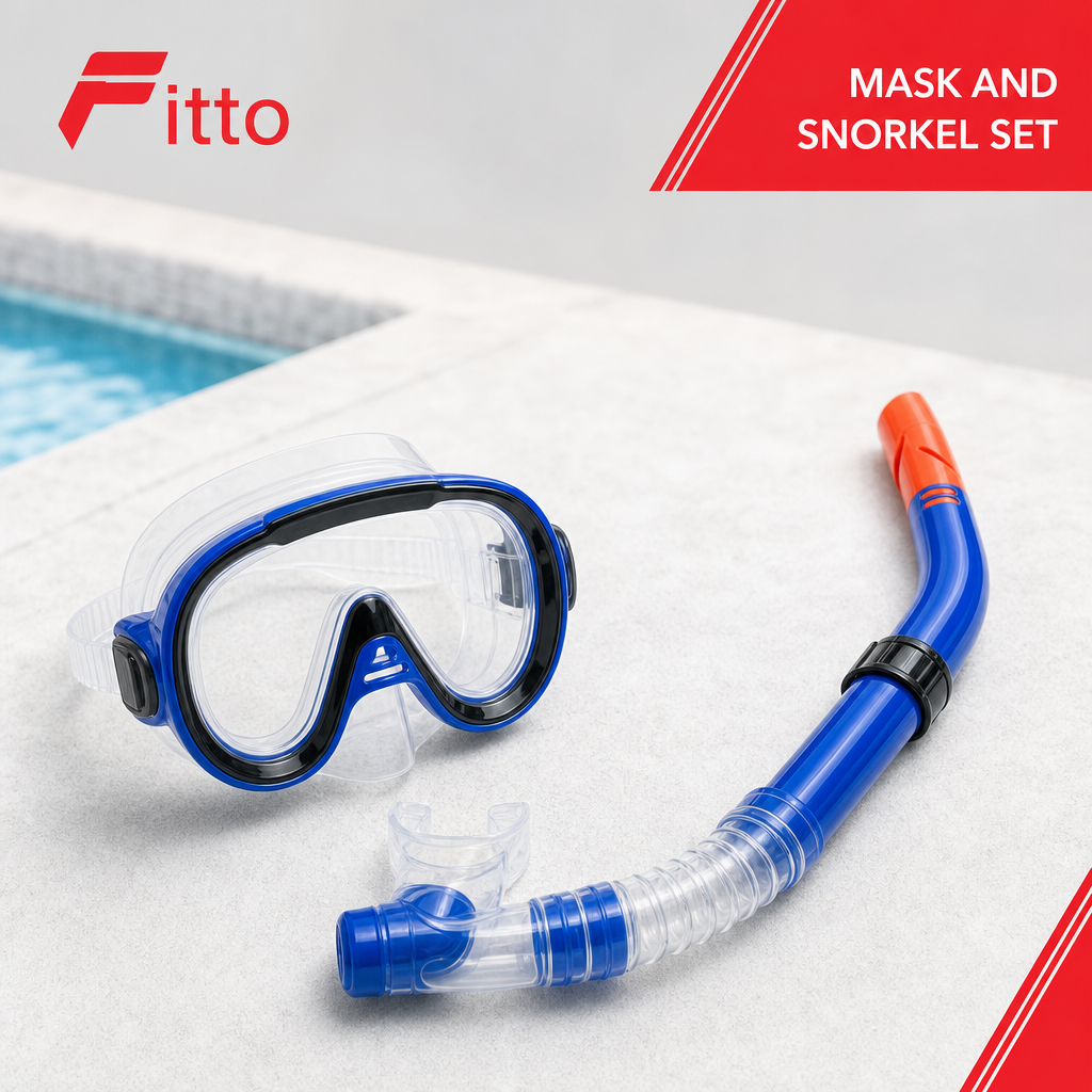 72 Pieces Swimming Mask and Snorkel Set, Blue