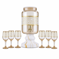 48 Pieces Glass Beverage Dispensers Jug and Tumbler Set, Clear and Gold, 7 Pieces