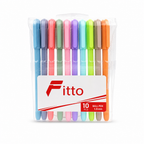 120 Pieces Ball Pens, 1.0 mm Medium Point, Assorted Colours, Pack of 10