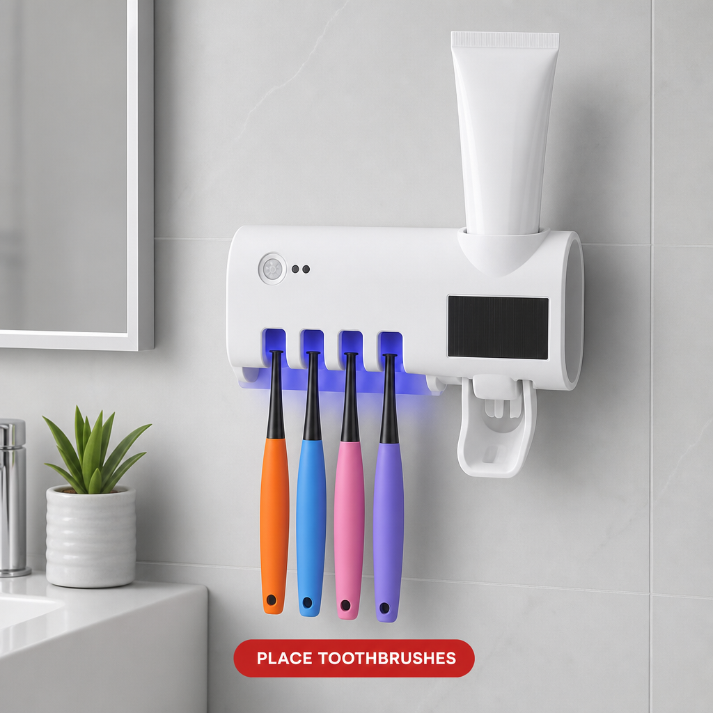 96 Pieces White Multifunction Toothbrush Sterilizers, Wall-Mounted Bathroom Organizer, 1 Piece