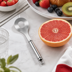 96 Pieces Serrated Grapefruit Spoon, Silver and Black Stainless Steel Citrus Utensil, 24 cm, 1 Piece