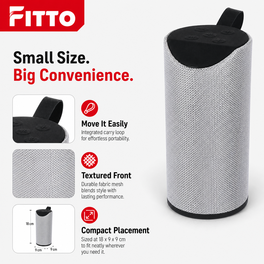 96 Pieces Portable Wireless Speaker with Fabric Mesh Front and Carry Loop, 18 x 9 x 9 cm
