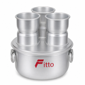 48 Pieces Aluminium Multi-Cavity Steamer Pot with 3 Raised Steaming Compartments