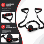 48 Pieces Chair Resistance Trainer, Black and Red Seated Exercise Equipment, 1 Set