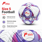 72 Pieces Football Size 5, White and Purple Geometric Design, Single Ball for Training and Recreation