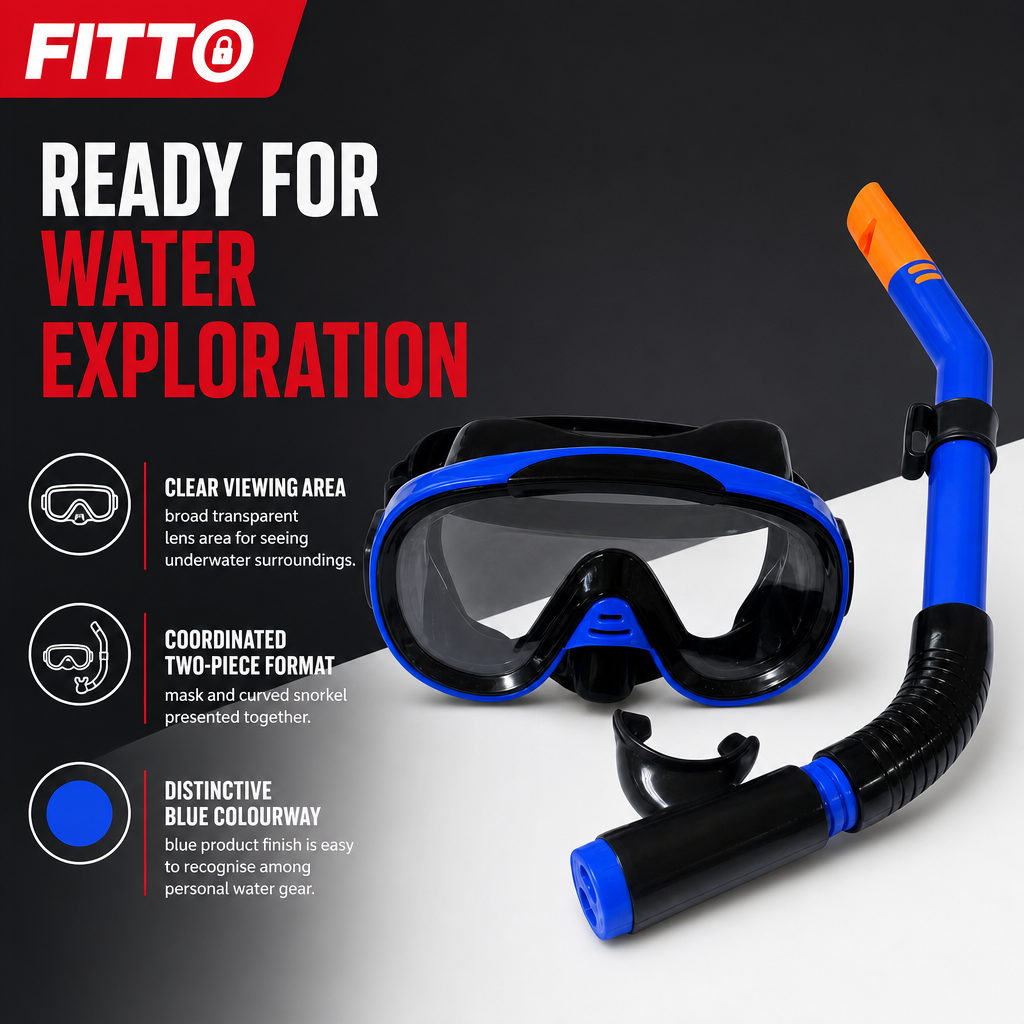 72 Pieces Swimming Mask and Snorkel Set, Blue, Single Set for Pool and Open-Water Recreation