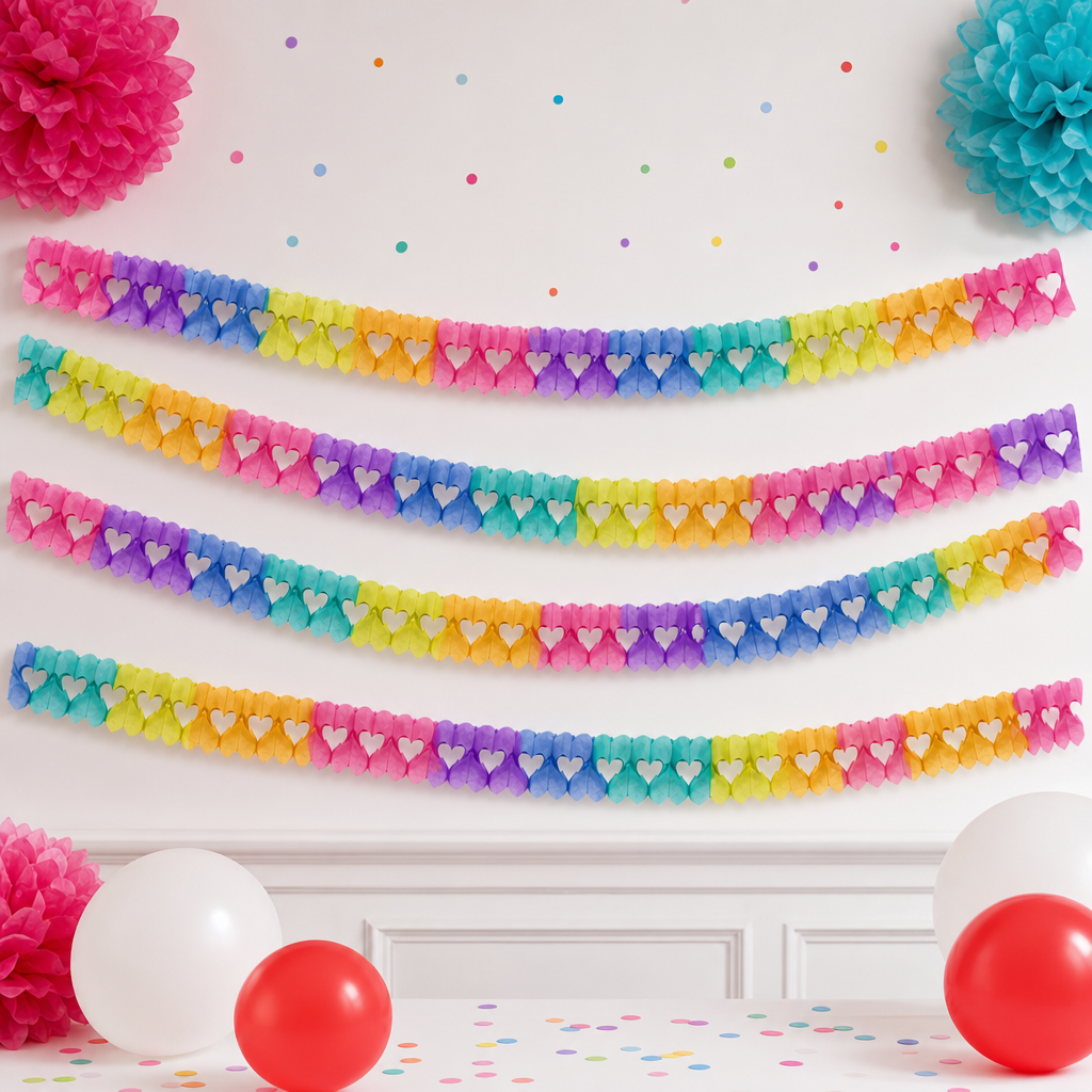 240 Pieces Rainbow Craft Paper Garland, 3.6 m Hanging Party Decorations, 1 Piece