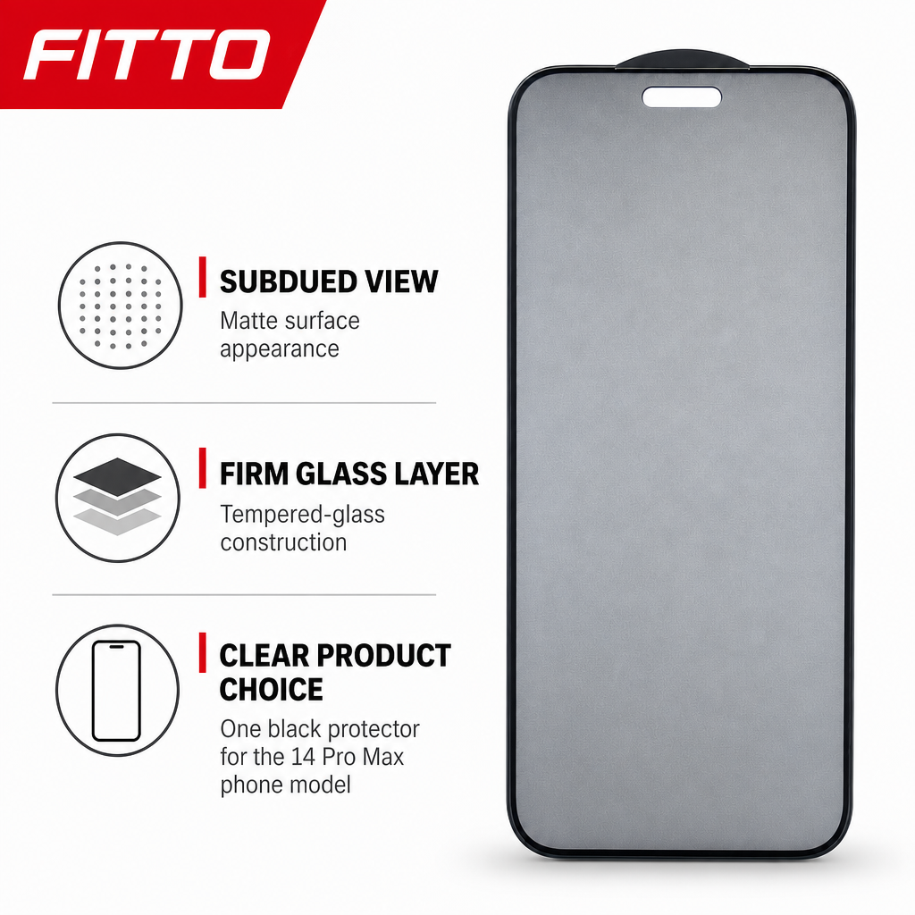 120 Pieces 5D Matte Tempered Glass Screen Protectors for 14 Pro Max Phone Model, Anti-Static, Black, Single Piece