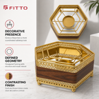 96 Pieces Decorative Hexagonal Tissue Box Holder, Gold and Brown, 1 Piece