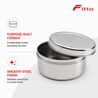 96 Pieces Stainless Steel Puri Storage Container, Round Food Container, 9.5 cm