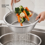 96 Pieces Stainless Steel Colander Bowl, 30 cm, Silver, 1 Piece