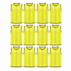 48 Pieces Mesh Sports Training Bib Vests, Standard Size, Yellow, 12-Piece Pack